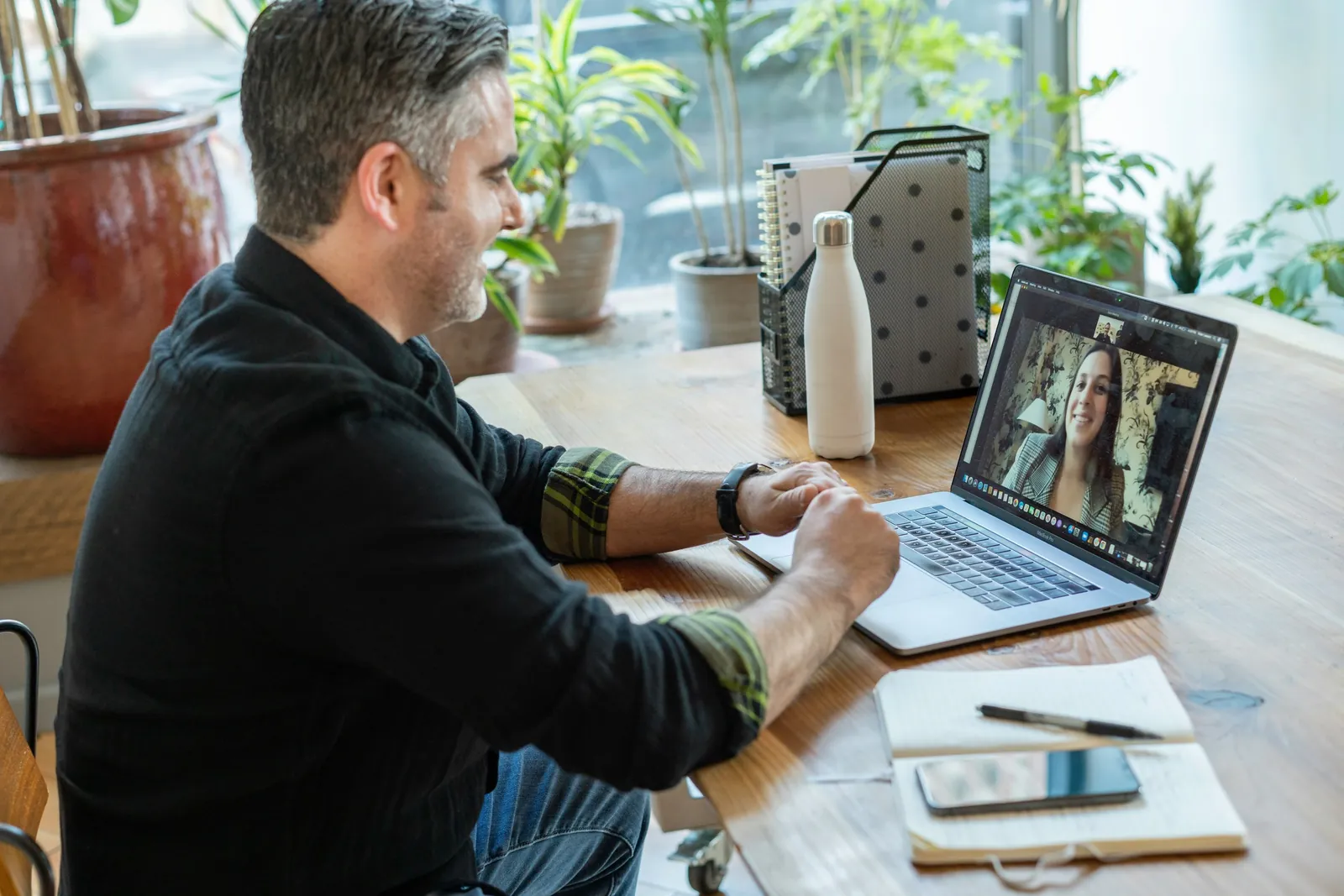 Videosamtale på en laptop